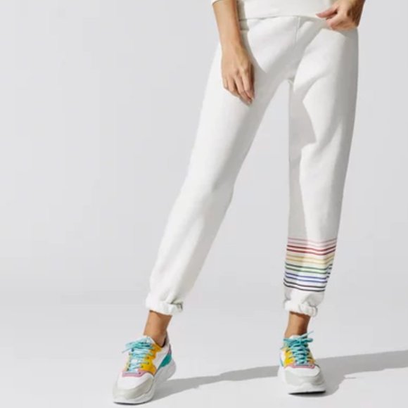 Spiritual Gangster Pants - RAINBOW STRIPES BOYFRIEND SWEATPANT